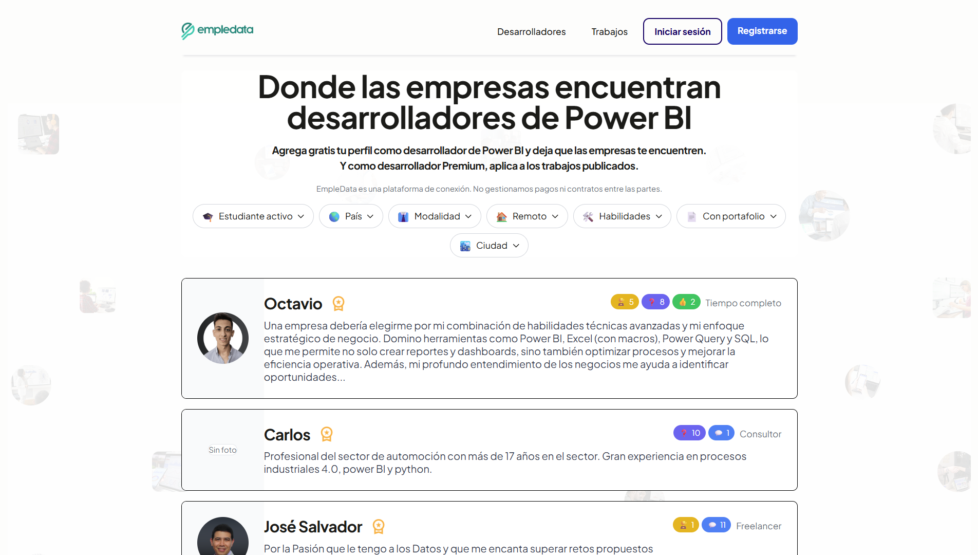 portal de empleos datdata power bi analistas de datos